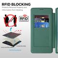 Samsung Galaxy S26 Ultra Tyylikäs magneettinen läppäkotelo RFID-korttipaikoilla - mustanvihreä