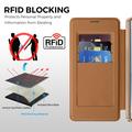 Samsung Galaxy S26 Ultra Tyylikäs magneettinen läppäkotelo RFID-korttipaikoilla - ruskea