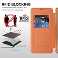 Samsung Galaxy S26 Ultra Tyylikäs magneettinen läppäkotelo RFID-korttipaikoilla - oranssi