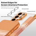 Samsung Galaxy S26 Ultra Tyylikäs magneettinen läppäkotelo RFID-korttipaikoilla - oranssi