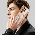 Samsung Galaxy S26 Ultra Tyylikäs magneettinen läppäkotelo RFID-korttipaikoilla - oranssi