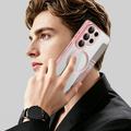 Samsung Galaxy S26 Ultra Tyylikäs magneettinen läppäkotelo RFID-korttipaikoilla - vaaleanpunainen