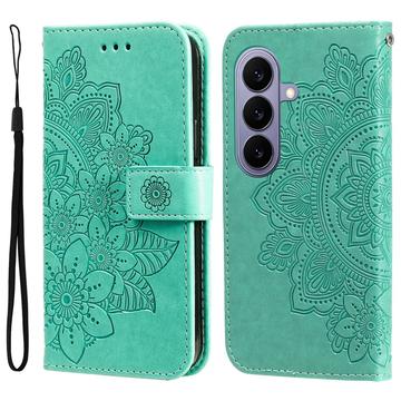 Samsung Galaxy S27 Mandala -lompakkokotelo rannehihnalla - mintunvihreä
