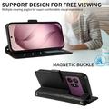 Samsung Galaxy S27 Pro Luxury tikattu lompakkokotelo - musta