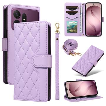 Samsung Galaxy S27 Pro Luxury tikattu lompakkokotelo - violetti