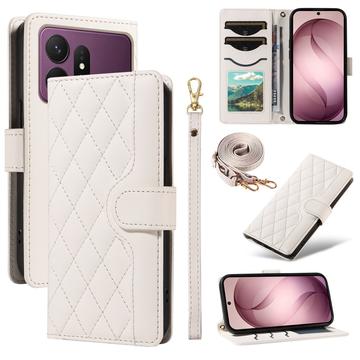 Samsung Galaxy S27 Pro Luxury tikattu lompakkokotelo - valkoinen