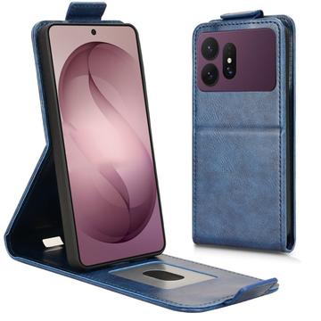 Samsung Galaxy S27 Ultra Pystysuuntainen läppäkotelo jalustalla - tummansininen