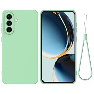 Samsung Galaxy S27+ Nestemäinen silikonikotelo käsihihnalla - Vihreä