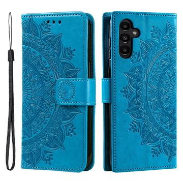 Samsung Galaxy S27+ Mandala -lompakkokotelo rannehihnalla - Sininen