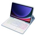 Samsung Galaxy Tab S10 Lite/S10 FE/S9 FE/S9 Bluetooth-näppäimistökotelo - Vauvan sininen