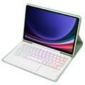 Samsung Galaxy Tab S10 Lite/S10 FE/S9 FE/S9 Bluetooth-näppäimistökotelo - Vaaleanvihreä