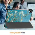 Samsung Galaxy Tab S11 Tri-Fold Series Smart Folio -kotelo - Valkoinen Kukat