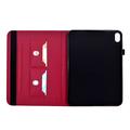 Samsung Galaxy Tab S12+ Butterfly Smart Folio -kotelo korttipaikoilla - kirkkaan vaaleanpunainen