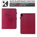 Samsung Galaxy Tab S12+ Butterfly Smart Folio -kotelo korttipaikoilla - kirkkaan vaaleanpunainen