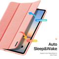 Samsung Galaxy Tab S12+ Dux Ducis Domo Tri-Fold Smart Lompakkokotelo - Pinkki