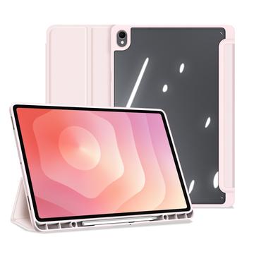 Samsung Galaxy Tab S12+ Dux Ducis Toby Tri-Fold Älykäs Lompakkokotelo - Vaaleanpunainen