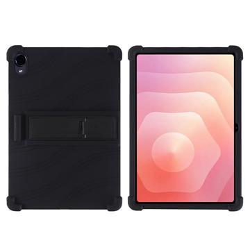 Samsung Galaxy Tab S12+ Silikoni kotelo potkukiinnikkeellä - musta