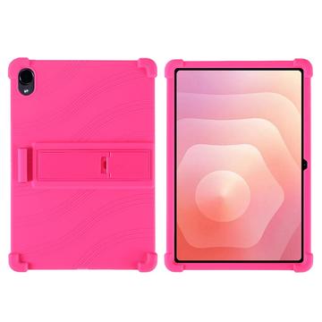 Samsung Galaxy Tab S12+ Silikoni kotelo potkukannattimella - Kuuma Pinkki
