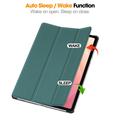 Samsung Galaxy Tab S12+ Tri-Fold Series Smart Folio -kotelo - Mustanvihreä