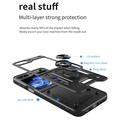 Samsung Galaxy Z Flip6/Z Flip7 FE Hybridikotelo Sormuspidikkeellä - Musta