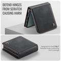 Samsung Galaxy Z Flip7 Caseme 033 vasikka tekstuuri lompakko tapauksessa RFID-sulku - musta