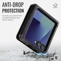 Samsung Galaxy Z Flip7 Caseme 033 vasikka tekstuuri lompakko tapauksessa RFID-sulku - musta
