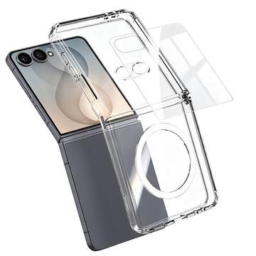 Samsung Galaxy Z Flip8 3-in-1 -suojaussarja - MagSafe-yhteensopiva - läpinäkyvä