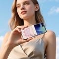 Samsung Galaxy Z Flip8 Dux Ducis Luvy Kotelo sormi rengas / käsi hihna - Vaaleanpunainen / Perhonen