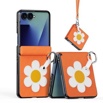 Samsung Galaxy Z Flip8 Dux Ducis Luvy Kotelo sormirengas / käsi hihna - Oranssi / Päivänkakkara