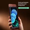 Samsung Galaxy Z Flip8 Qialino Classic Lompakkomallinen Nahkakotelo - Tummanruskea