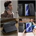 Samsung Galaxy Z Fold8 Caseme 033 vasikka tekstuuri lompakko tapauksessa RFID-sulku - musta
