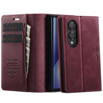 Samsung Galaxy Z Fold8 Caseme 033 vasikka tekstuuri lompakko tapauksessa RFID-sulku - punainen