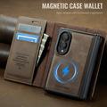 Samsung Galaxy Z Fold8 Caseme C49 2-in-1 irrotettava lompakkokotelo - MagSafe-yhteensopiva, RFID - Kahvi