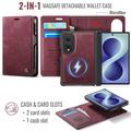 Samsung Galaxy Z Fold8 Caseme C49 2-in-1 irrotettava lompakkokotelo - MagSafe-yhteensopiva, RFID - punainen