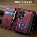 Samsung Galaxy Z Fold8 Caseme C49 2-in-1 irrotettava lompakkokotelo - MagSafe-yhteensopiva, RFID - punainen