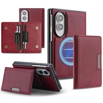 Samsung Galaxy Z Fold8 -magneettikotelo korttitaskulla - punainen