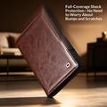 Samsung Galaxy Z Fold8 Qialino Classic Lompakkomallinen Nahkakotelo - Tummanruskea
