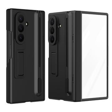 Samsung Galaxy Z TriFold Jalustakotelo karkaistulla lasisella näytönsuojalla ja kynällä - Musta