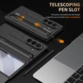 Samsung Galaxy Z TriFold Jalustakotelo karkaistulla lasisella näytönsuojalla ja kynällä - Musta