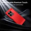 Sony Xperia 1 VIII Harjattu TPU Suojakuori - Hiilikuitu - punainen
