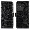 Sony Xperia 1 VIII Crocodile Lompakkomallinen Nahkakotelo kanssa RFID