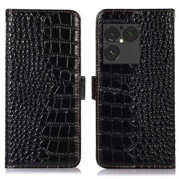 Sony Xperia 1 VIII Crocodile Lompakkomallinen Nahkakotelo kanssa RFID