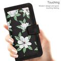 Sony Xperia 1 VIII Floral lompakkokotelo, jossa on korttipaikat - musta