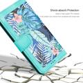 Sony Xperia 1 VIII Floral lompakkokotelo korttipaikoilla - vihreä