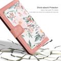 Sony Xperia 1 VIII Floral lompakkokotelo korttipaikoilla - vaaleanpunainen