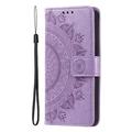 Sony Xperia 1 VIII Mandala -lompakkokotelo rannekkeella - violetti