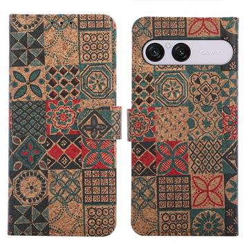 Sony Xperia 10 VIII Bohemian lompakkokotelo - Terälehdet