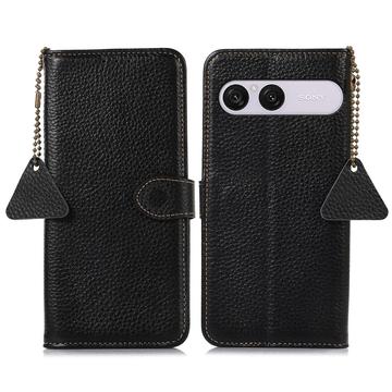 Sony Xperia 10 VIII lompakko nahkakotelo RFID - Musta