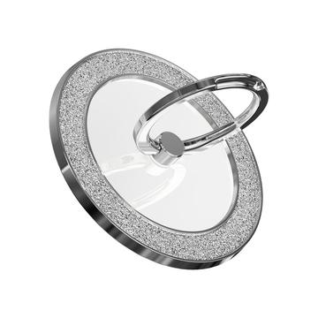 Kimalteleva magneettinen sormuspidike – MagSafe-yhteensopiva – hopea