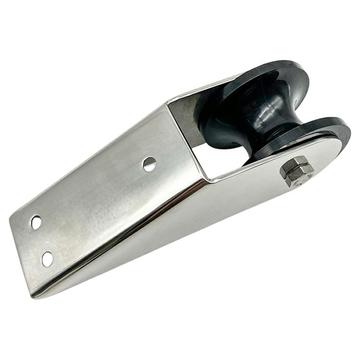 Ruostumattomasta teräksestä valmistettu ankkurirullan kiinnike, jossa on kaksipyöräinen hihnapyörä, veneille ja jahdeille